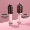 LANGE HAIR Le Volume 2-in-1 Titanium Blow Dryer Brush | Hot Air Brush in One with Oval Barrel | Hair Styler for Smooth Frizz-Free Results for All Hair Types (Black - 60 mm)