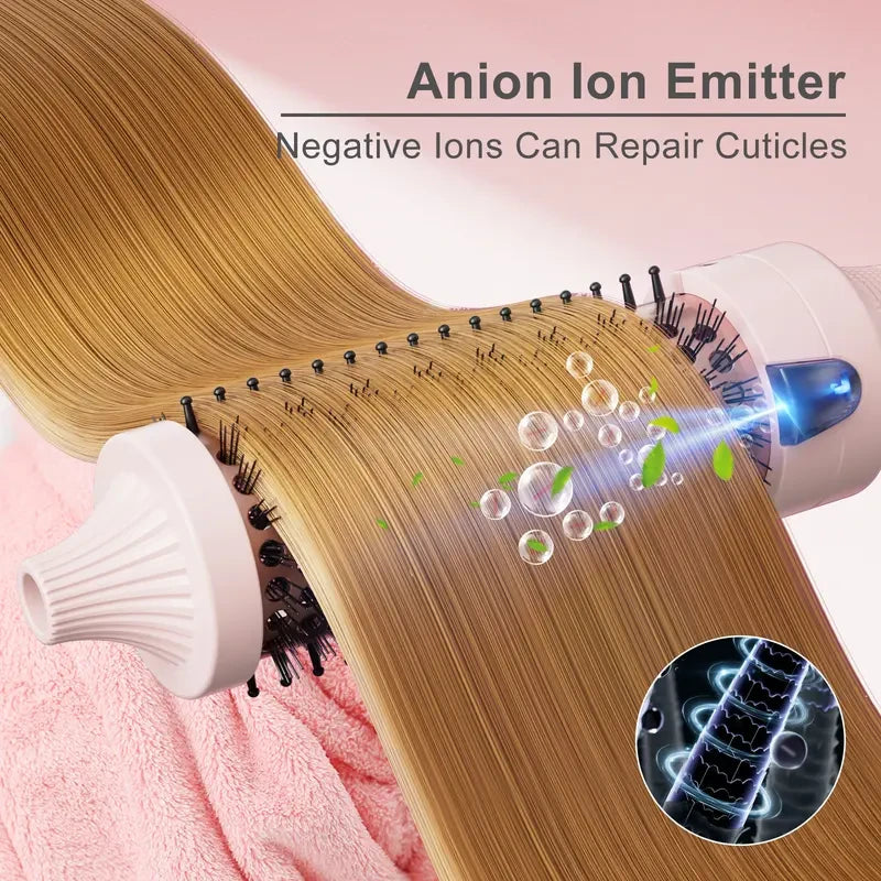 K&K 1.25 Inch Tourmaline Ionic Hot Brush Hair Curler for Loose & Volume Curls Long Hair Heated Styler Dual Voltage