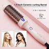 K&K 1.25 Inch Tourmaline Ionic Hot Brush Hair Curler for Loose & Volume Curls Long Hair Heated Styler Dual Voltage