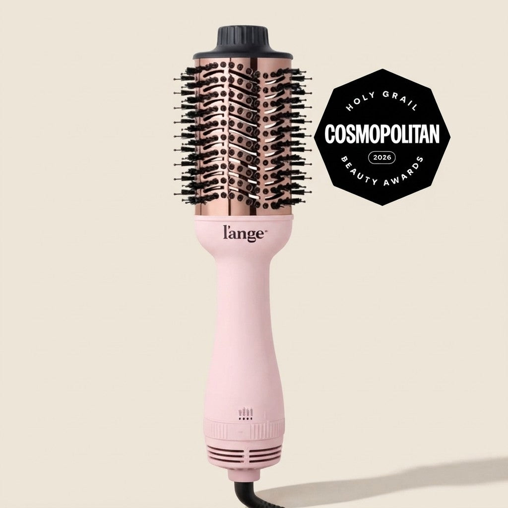 LANGE HAIR Le Volume 2-in-1 Titanium Blow Dryer Brush | Hot Air Brush in One with Oval Barrel | Hair Styler for Smooth Frizz-Free Results for All Hair Types (Black - 60 mm)