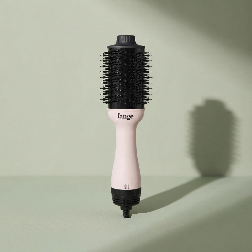 LANGE HAIR Le Volume 2-in-1 Titanium Blow Dryer Brush | Hot Air Brush in One with Oval Barrel | Hair Styler for Smooth Frizz-Free Results for All Hair Types (Black - 60 mm)